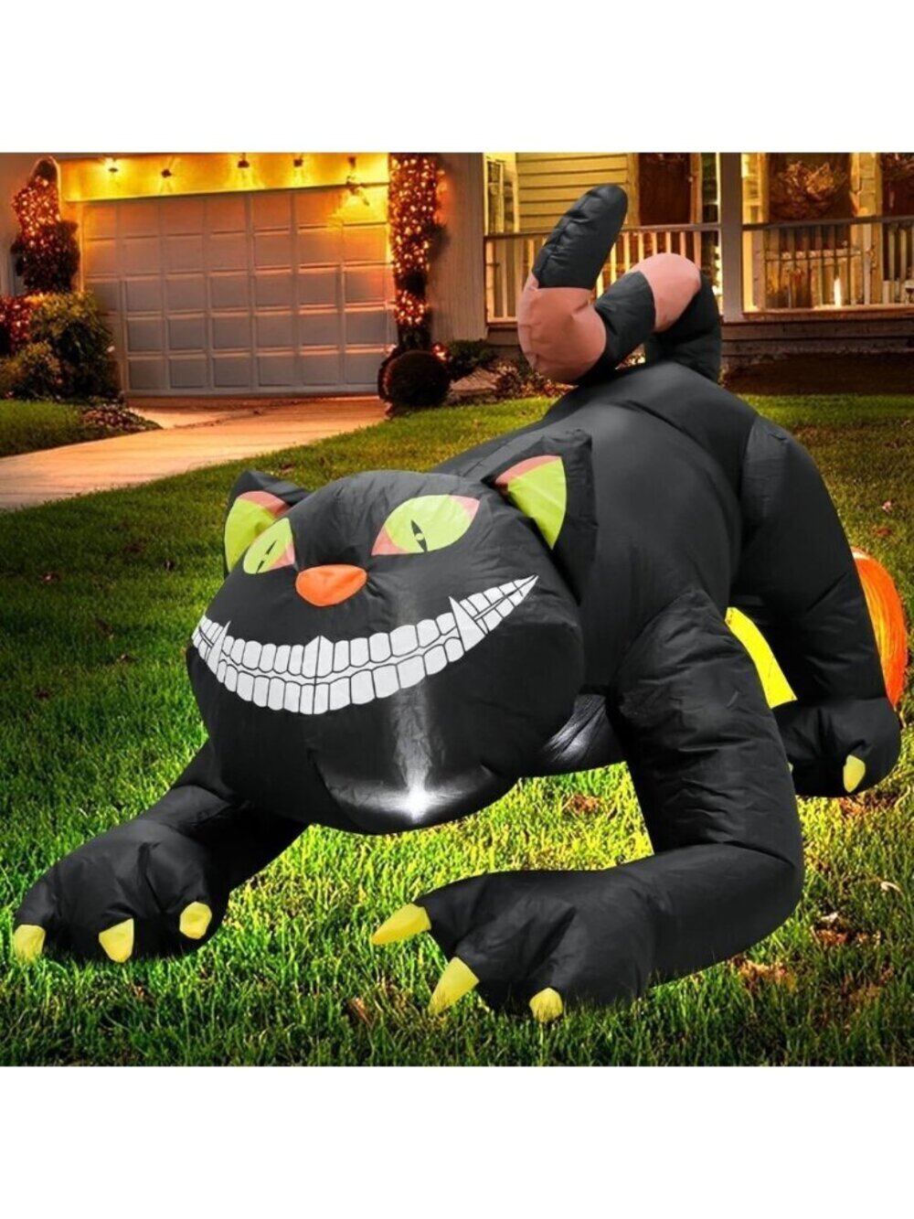 4FT Black Cat Halloween Inflatable Decoration Outdoor Home Yard Holiday Lights